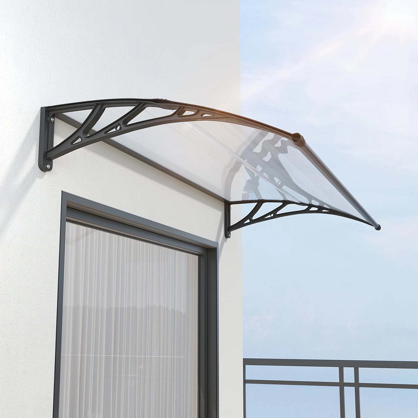 Awning Canopy for Door Window UV Rain Snow Sunlight Protection Polycarbonate Hollow Sheet Outdoor canopy Easy Install