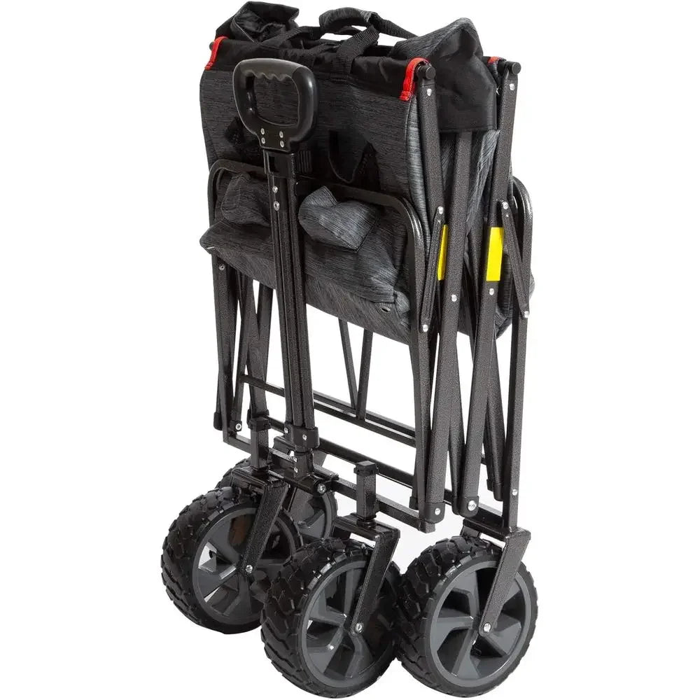 Durable Collapsible Outdoor Camping Utility Cart with Adjustable Rolling and All-Terrain Capability