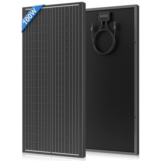 Rvpozwer 400W/200W/100W N-Type 18BB Solar Panel 25% High Efficiency Mono Solar Module Portable Waterproof Ideal for RV Marine Yacht Caravan Camping Off Grid Power Supply