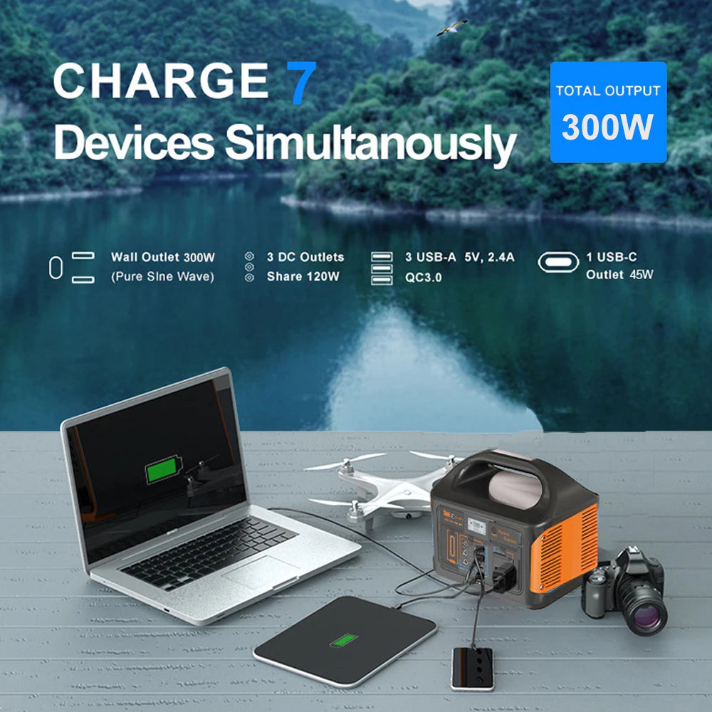 Fast Charging Power Bank Large Capacity Outdoor Mobile Power Supply LifePO4 Battery Charging Dual-Purpose Lithium Battery Household Portable Fishing Tool Outdoor Support UPS with LED Light