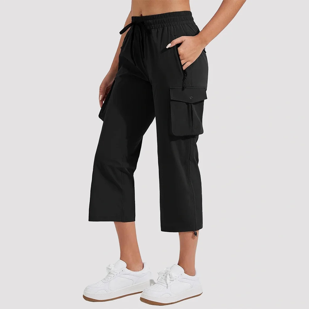 Pioneer Camp Women's Cargo Capri Hiking Pants Lightweight Quick Dry Outdoor Camping Stretch Summer Pants for Women Casual