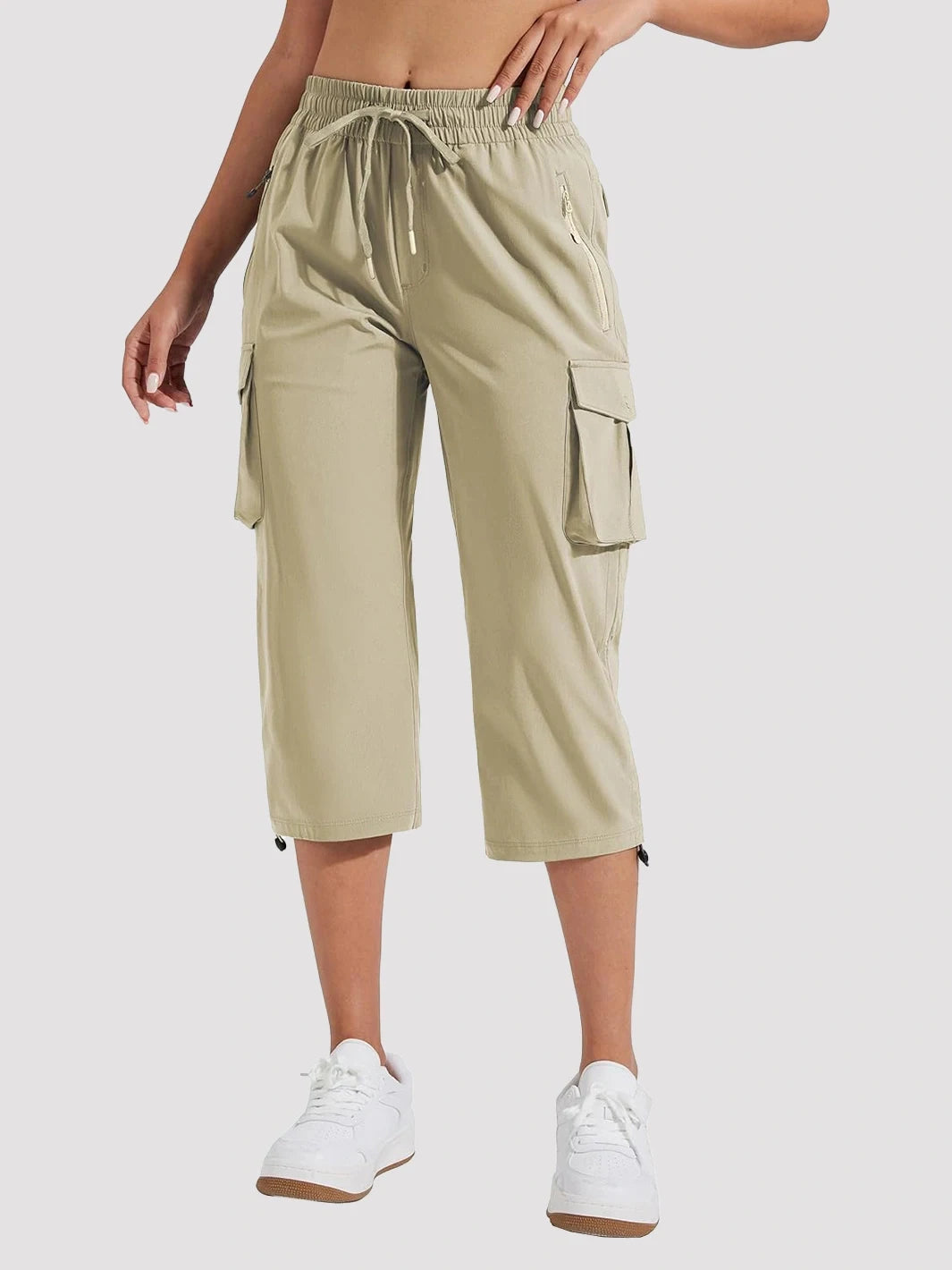 Pioneer Camp Women's Cargo Capri Hiking Pants Lightweight Quick Dry Outdoor Camping Stretch Summer Pants for Women Casual