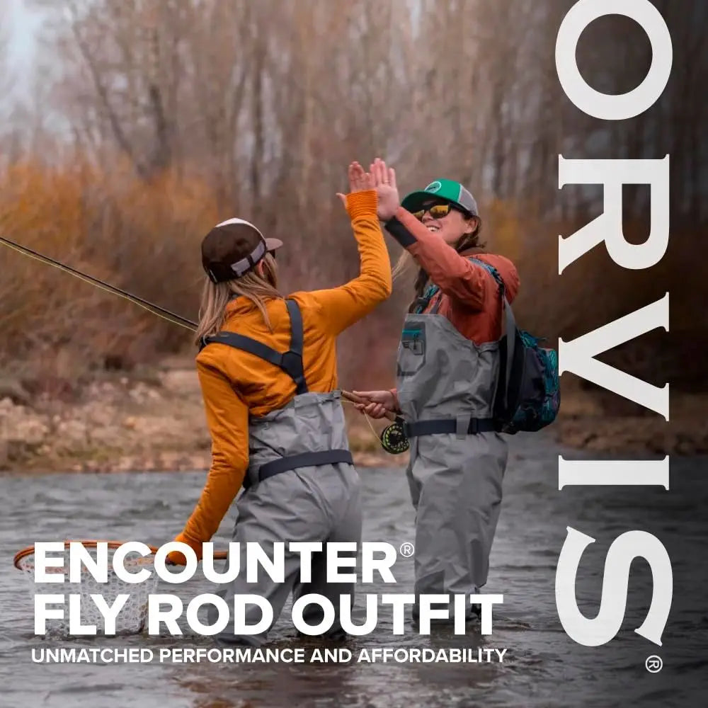 Encounter Fly Rod Outfit 4Pc Fishing Rod and Reel Combo with Smooth Performance, Complete with Reel, Line, Backing, amp Leader