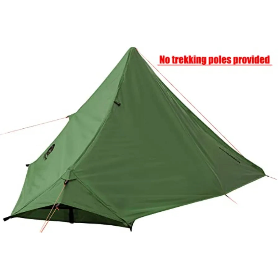 1 Person Trekking Pole Tent for Backpacking - Ultralight Backpacking Tent, Waterproof Hiking Tent for Camping, Lightweight Camp