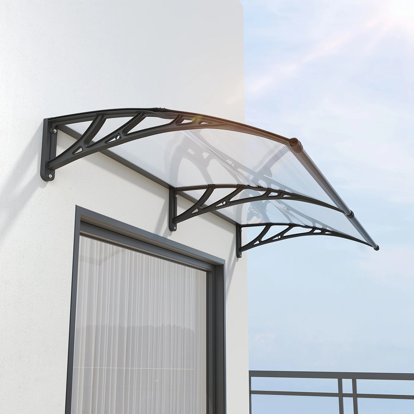 Awning Canopy for Door Window UV Rain Snow Sunlight Protection Polycarbonate Hollow Sheet Outdoor canopy Easy Install