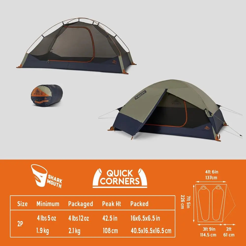 Ultralight Two-Person Camping Tent with Quick Setup, Waterproof Polyethylene, Suitable for 2024 Adventures