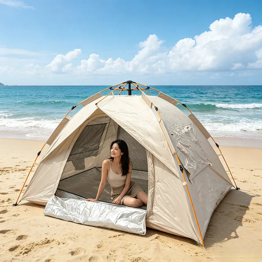 Instant Pop-Up Tent for Camping 2-3 Person Camping Tent Camping Tent with Mesh Deisgn Waterproof Portable With Rolled-up Windows Built-in Hook And Pocket Camping Fishing Hiking