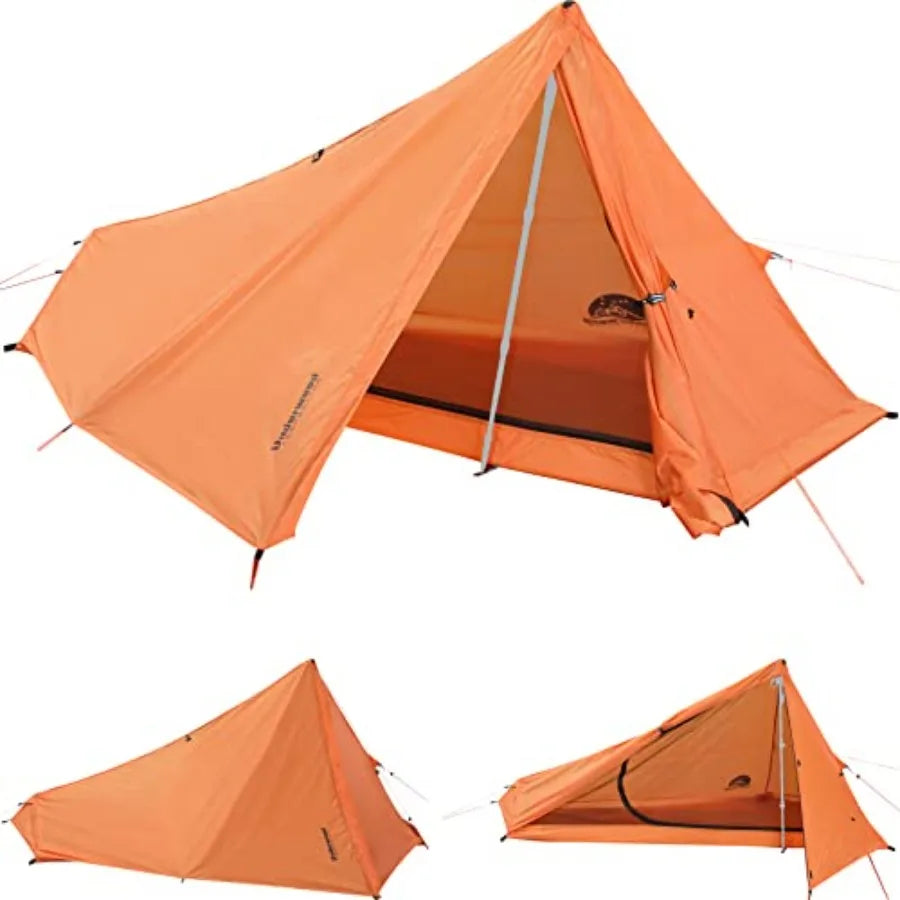 1 Person Trekking Pole Tent for Backpacking - Ultralight Backpacking Tent, Waterproof Hiking Tent for Camping, Lightweight Camp