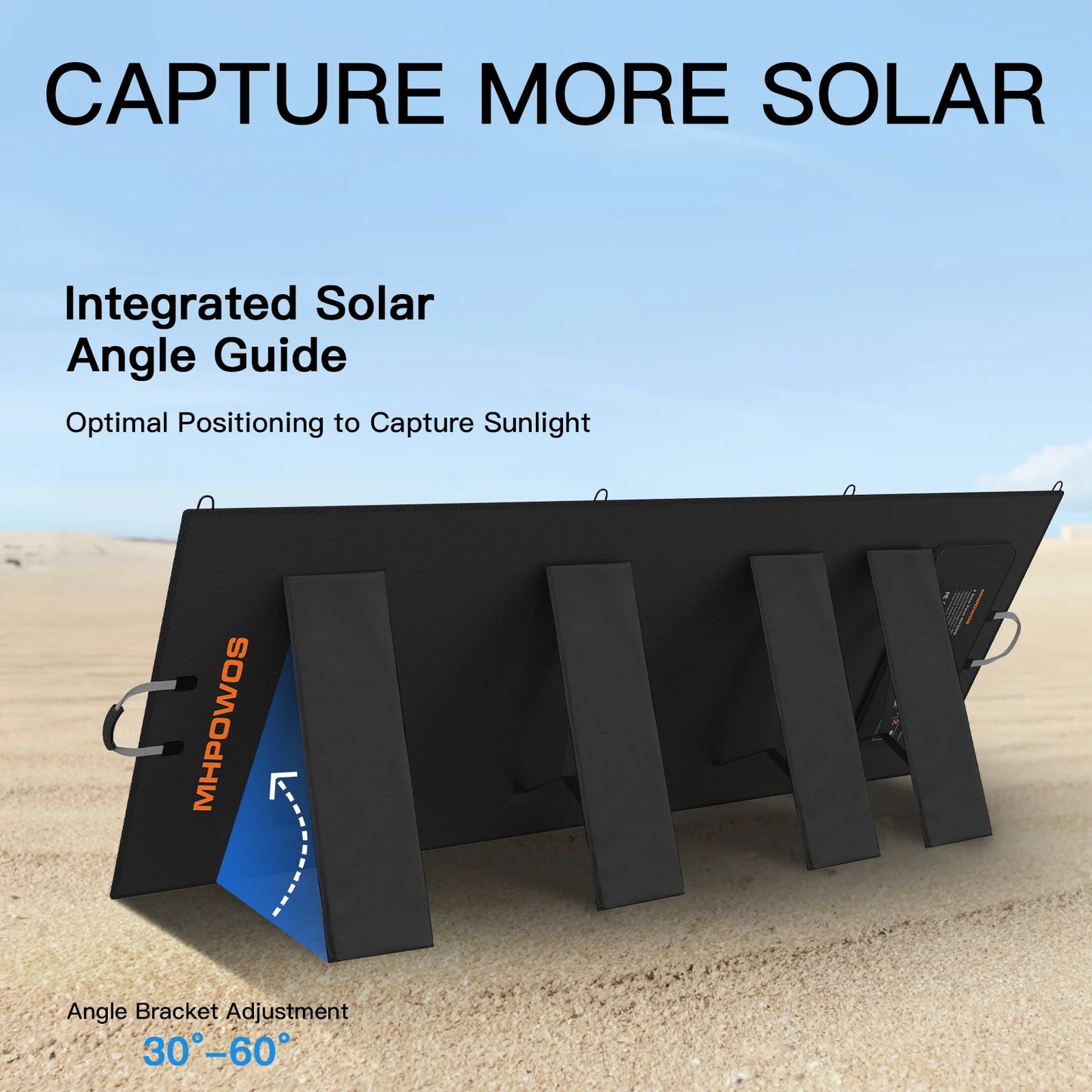 MHPOWOS 220/400W Lightweight Portable Solar Panel , Foldable Solar Panel with Kickstands for RV,Camping, Off Grid System