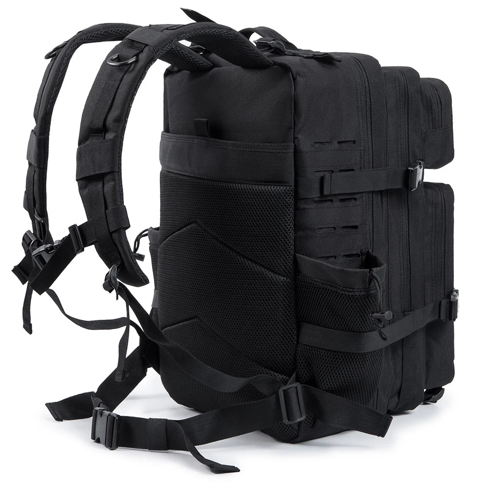45L Men's and Women's Tactical Backpack Outdoor Camping Equipment Backpack Hiking Backpack Travel Backpack with Double Cup Holde