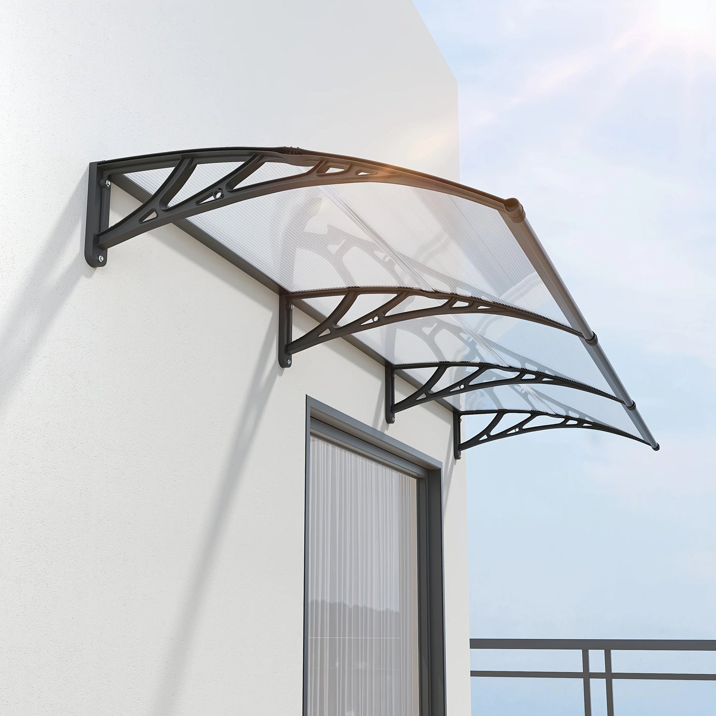 Awning Canopy for Door Window UV Rain Snow Sunlight Protection Polycarbonate Hollow Sheet Outdoor canopy Easy Install