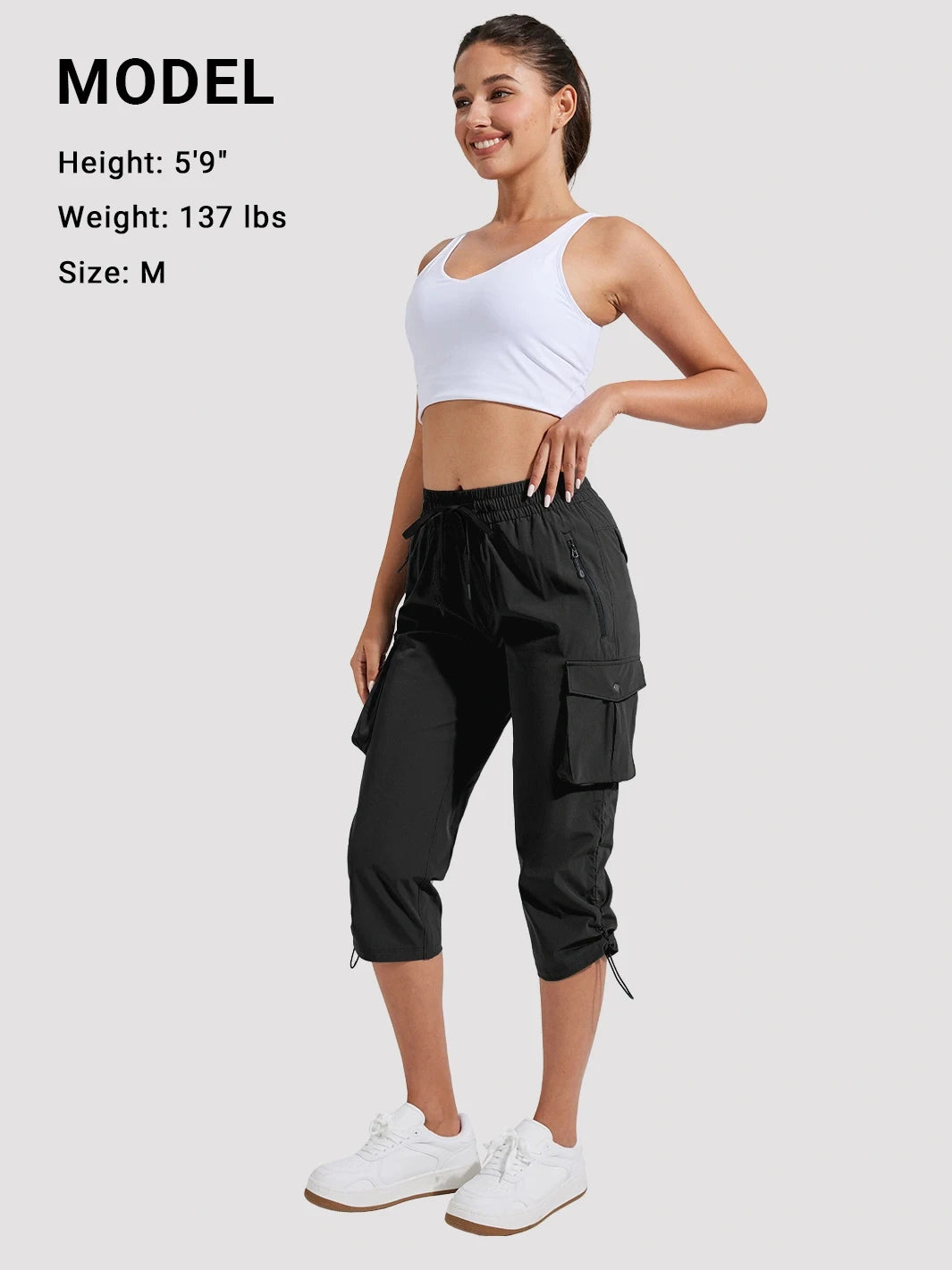Pioneer Camp Women's Cargo Capri Hiking Pants Lightweight Quick Dry Outdoor Camping Stretch Summer Pants for Women Casual